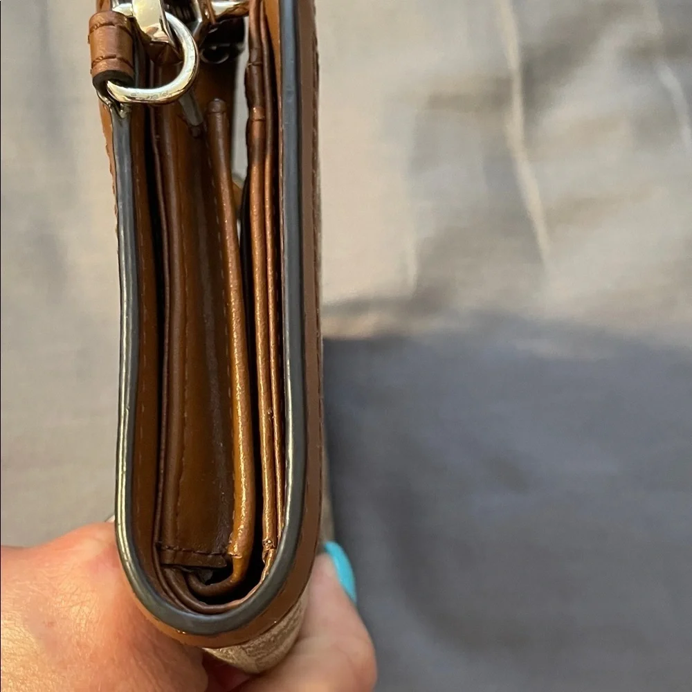Michael Kors Signature Brown and Cream Wristlet